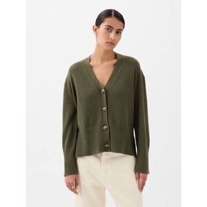 NWT GAP 24/7 Split Hem Linen Blend Oversized Cardigan